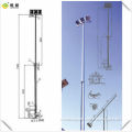Ningbo liaoyuan stainless steel flag pole flooding light Q325 /Gr65 17m foldaway high mast pole